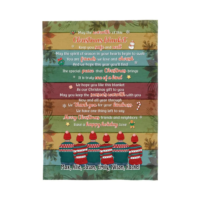 Personalized Blanket, Up To 6 People, Merry Christmas Friends And Neighbors, Christmas Gift For Friends, Colleagues, Neighbors