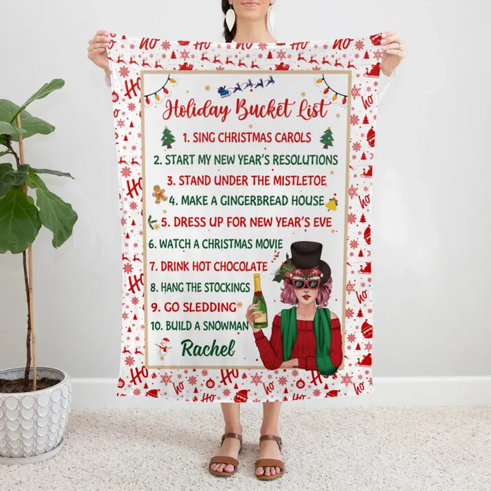 Personalized Blanket, Holiday Bucket List, Christmas Gift For Friends, Sisters