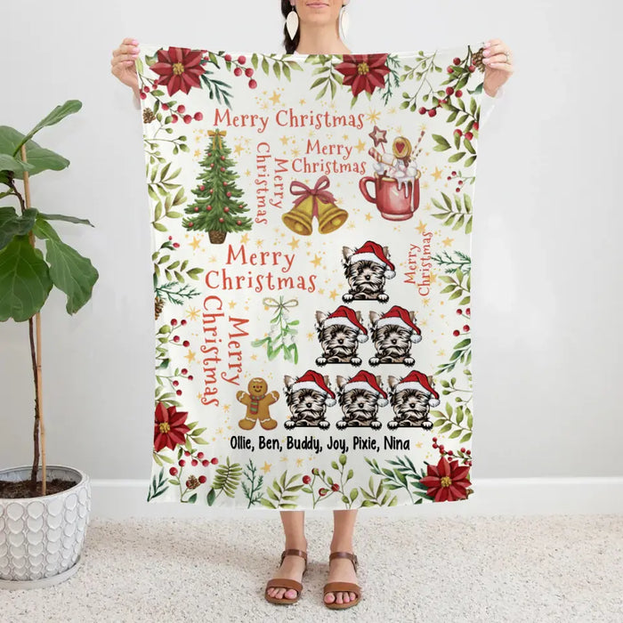 Personalized Blanket, Up To 6 Pets, Merry Christmas, Christmas Theme, Christmas Gift For Dog Lovers, Cat Lovers