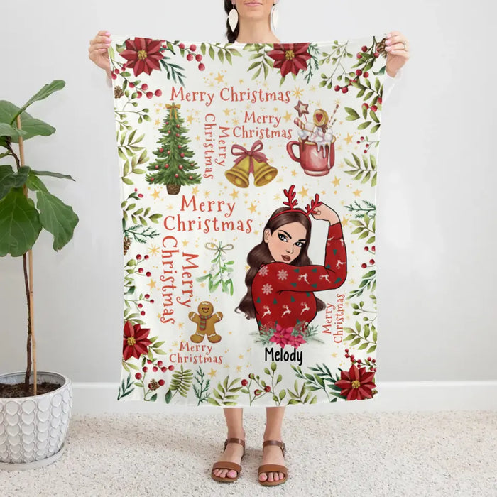 Personalized Blanket, Merry Christmas, Strong Woman, Christmas Theme, Christmas Gift For Friends, Sisters
