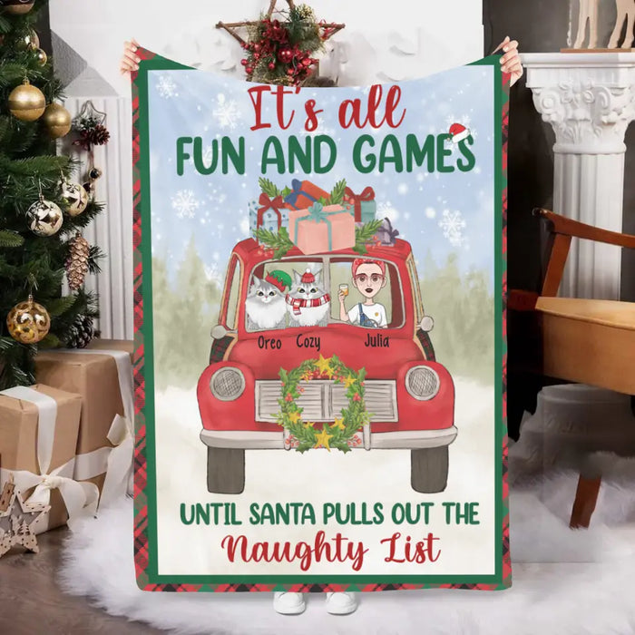 It's All Fun and Games - Christmas Personalized Gifts Custom Blanket for Cat Mom, Cat Lovers