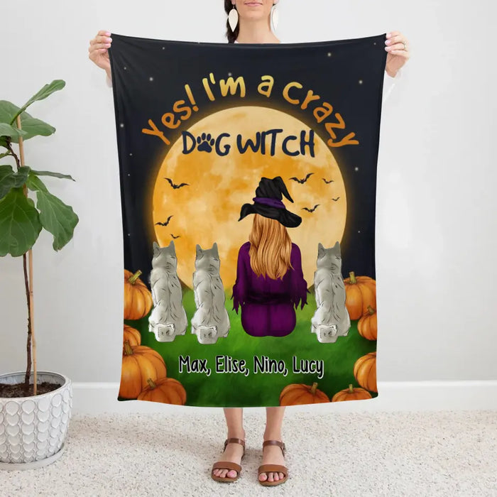 Personalized Blanket, Halloween With My Dogs - Halloween Gift, Gift For Dog Lovers