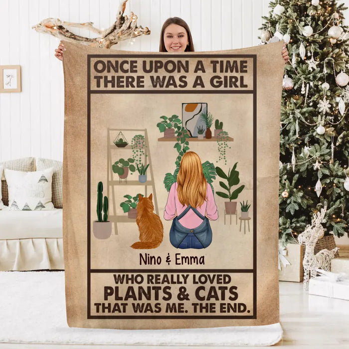 Personalized Blanket, A Girl Who Really Loved Plants And Cats, Gift For Gardeners And Cat Lovers