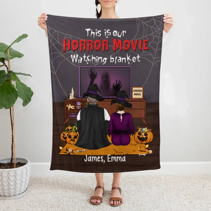 Personalized Blanket, This Is Our Horror Movie Watching Blanket, Gifts For Couple, Gifts For Halloween