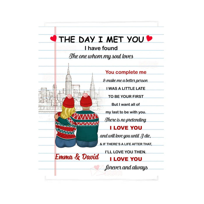 Personalized Blanket, The Day I Met You, Gift For Christmas, Gift For Couple