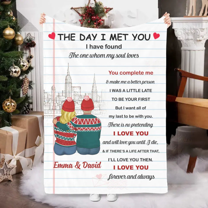 Personalized Blanket, The Day I Met You, Gift For Christmas, Gift For Couple