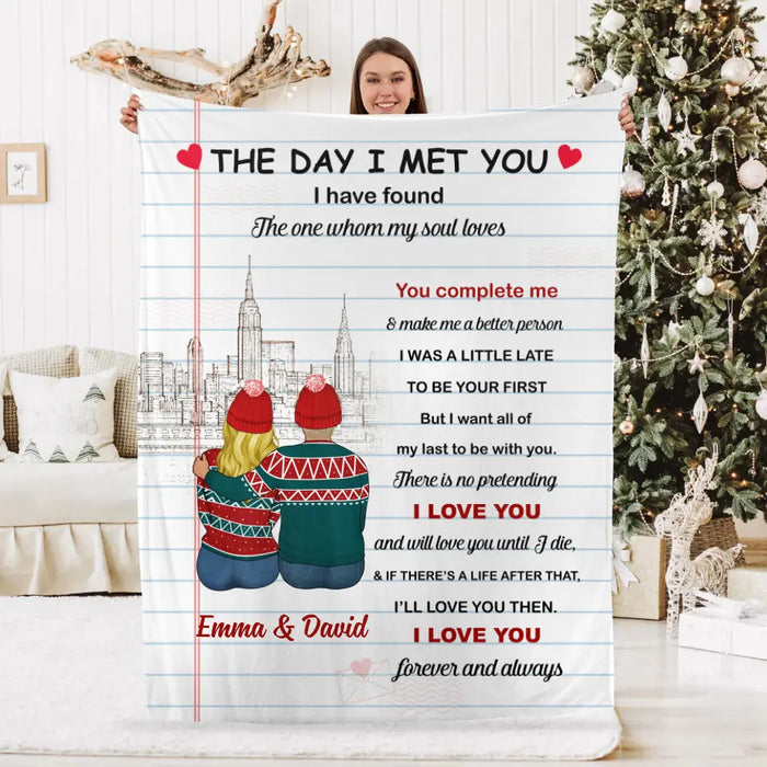 Personalized Blanket, The Day I Met You, Gift For Christmas, Gift For Couple