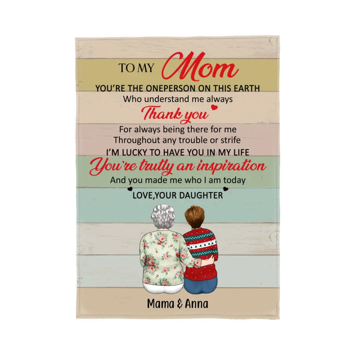 To My Mom from Daughter - Personalized Gifts Custom Family Blanket for Mom, Family Gifts