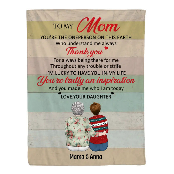 To My Mom from Daughter - Personalized Gifts Custom Family Blanket for Mom, Family Gifts