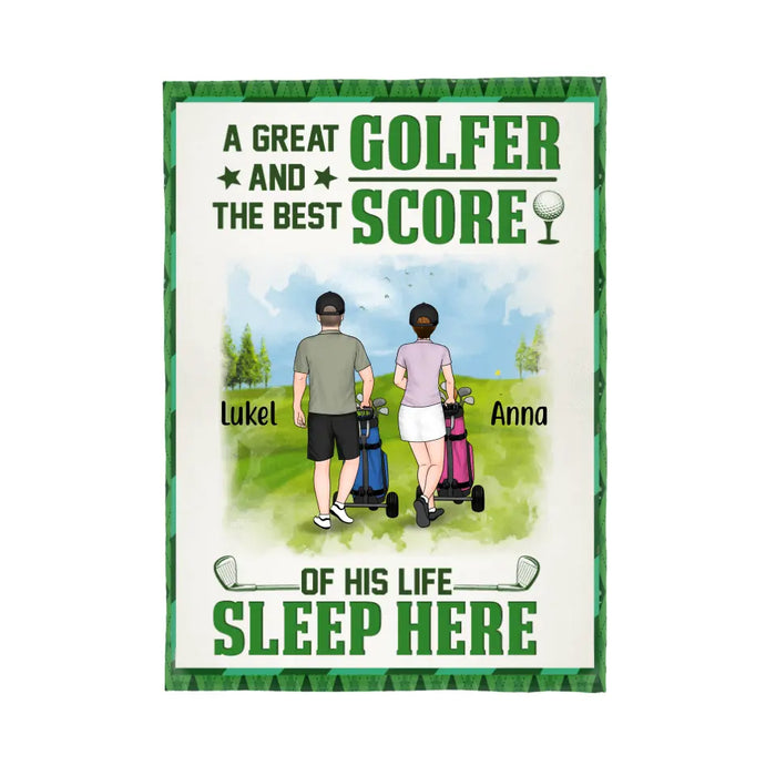 Personalized Blanket, A Great Golfer And The Best Score Of His Life Sleep Here, Gifts For Golf Lovers