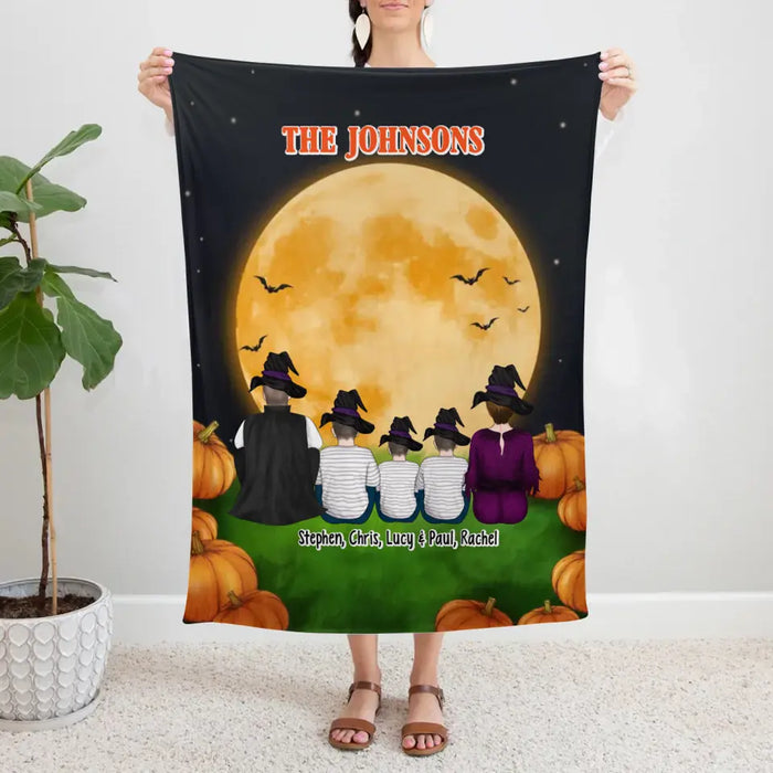 Personalized Family Portrait Blanket Custom Halloween Gift For Family