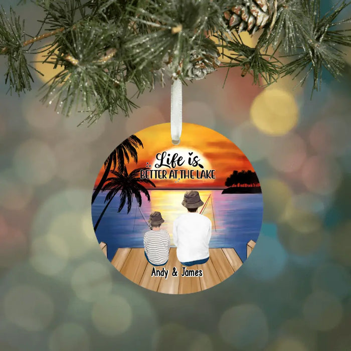 Fishing Partners For Life - Personalized Gifts Custom Ornament For Family, Couples, Fishing Lovers