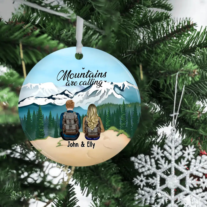 Mountains Are Calling - Personalized Christmas Gifts Custom Ornament For Friends For Couples, Hiking Lovers