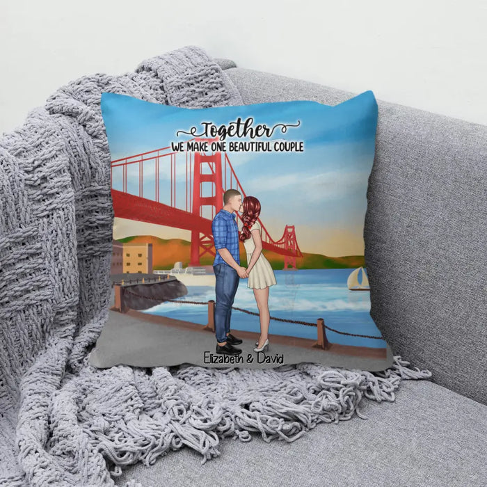 Golden Gate Bridge Couple - Personalized Pillow For Couples, Valentine's Day