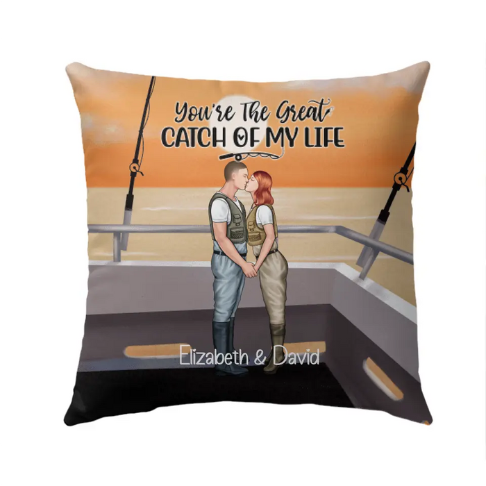Fishing Partners For Life - Personalized Pillow For Couples, Fishing