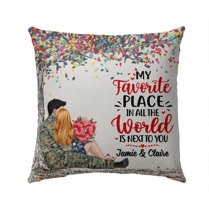 My Favorite Place In All The World - Personalized Pillow For Couples, Him, Her, Military