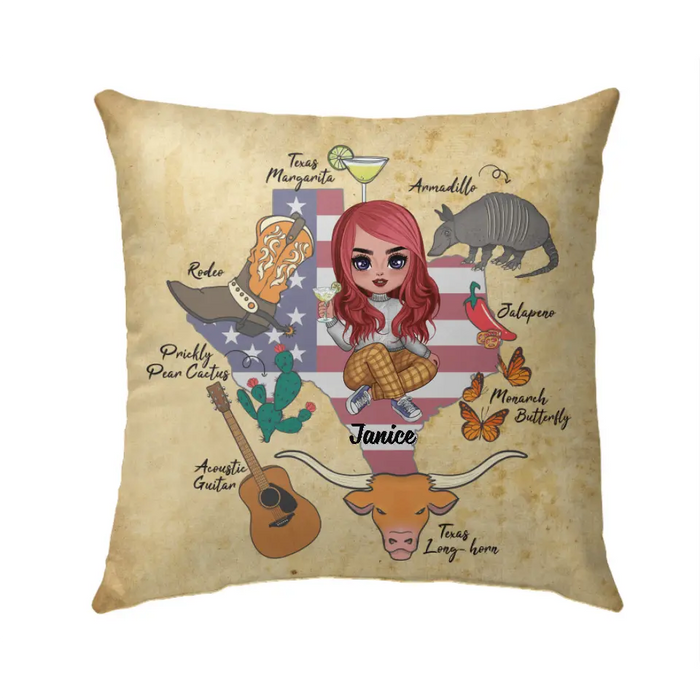 Texas Girl - Personalized Pillow For Her, Texas
