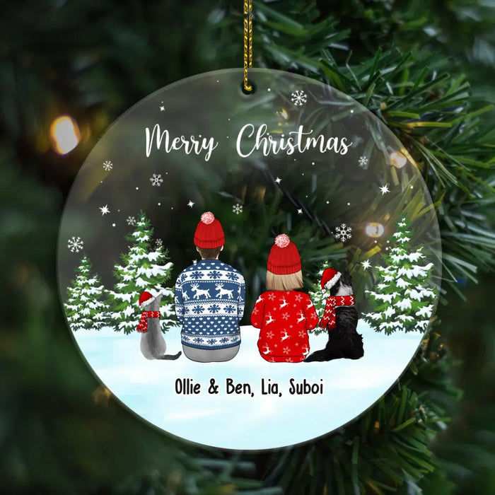 Personalized Pet Ornament, Custom People with Pet Ornament, 2023 Merry  Christmas Ornament