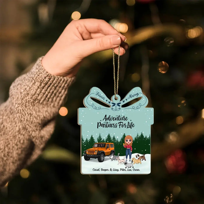 Adventure Partners For Life - Personalized Gifts Custom Wooden Ornament for Her, Cat and Car Lovers