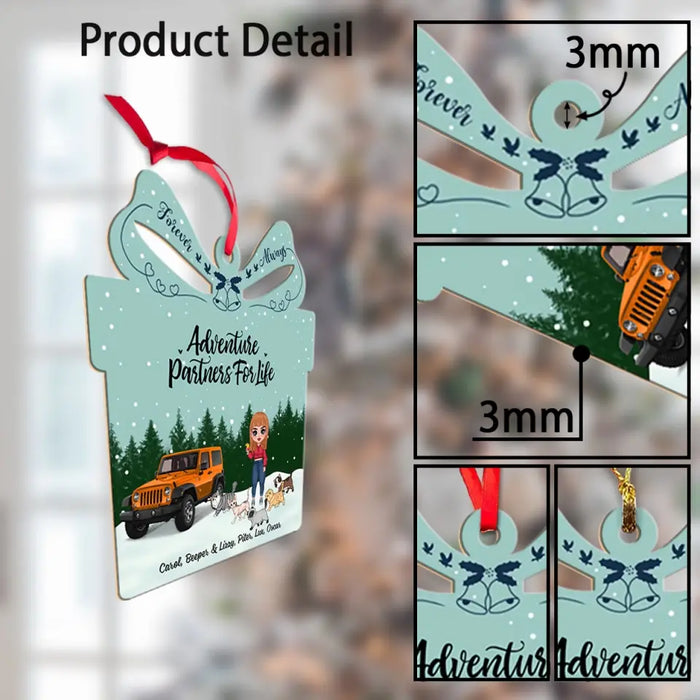 Adventure Partners For Life - Personalized Gifts Custom Wooden Ornament for Her, Cat and Car Lovers