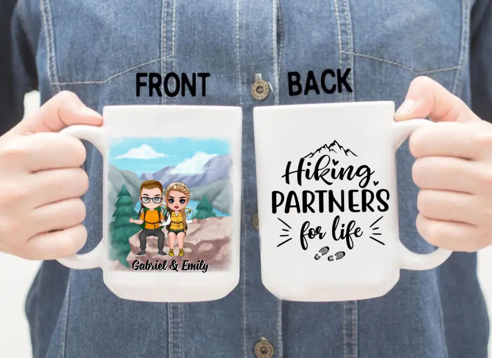 Hiking Partners For Life - Personalized Mug For Couples, Him, Her, Hiking