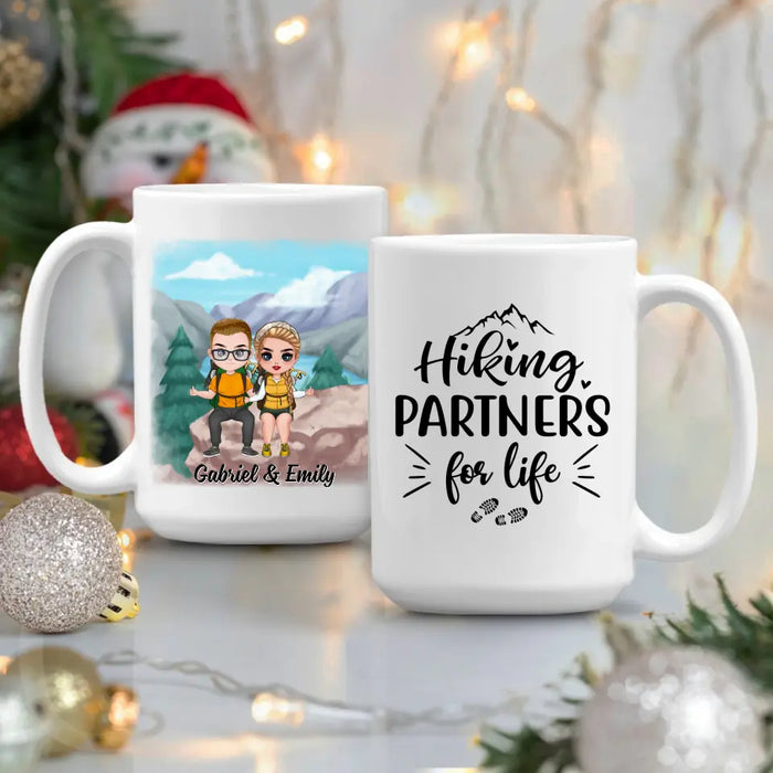 Hiking Partners For Life - Personalized Mug For Couples, Him, Her, Hiking