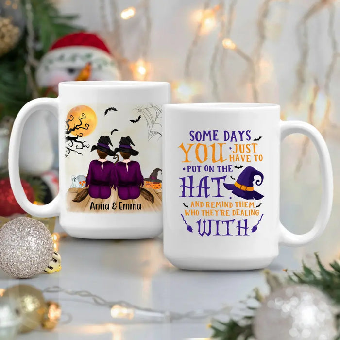 Personalized Mug, Come We Fly, Up To 5 Girls, Halloween Gift For Sisters, Best Friends