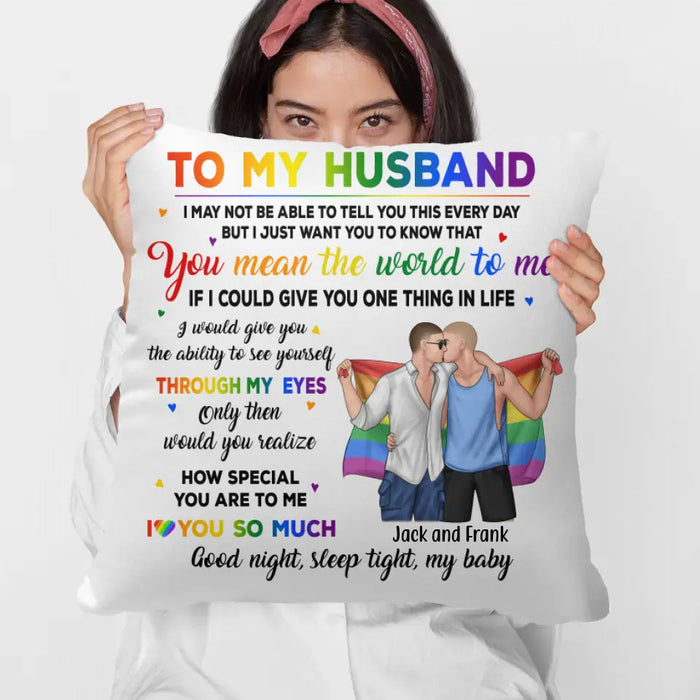 Personalized Pillow, To My Husband, Gifts For Him, Gifts For Her, Gifts for LGBT Couples
