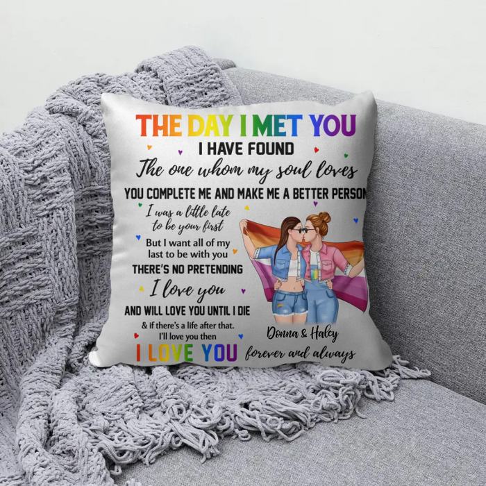 Personalized Pillow, The Day I Met You, Gifts For Him, Gifts For Her, Gifts for LGBT Couples