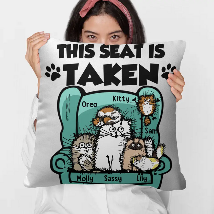 Personalized Pillow, This Seat Is Taken, Custom Gift For Cat Lovers