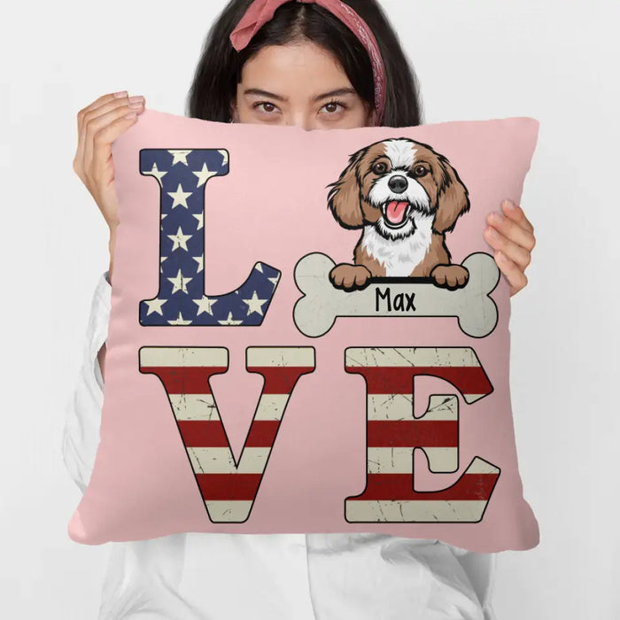 Personalized Pillow, Pet Love Dog and Cat Custom Gift For Dog and Cat Lovers