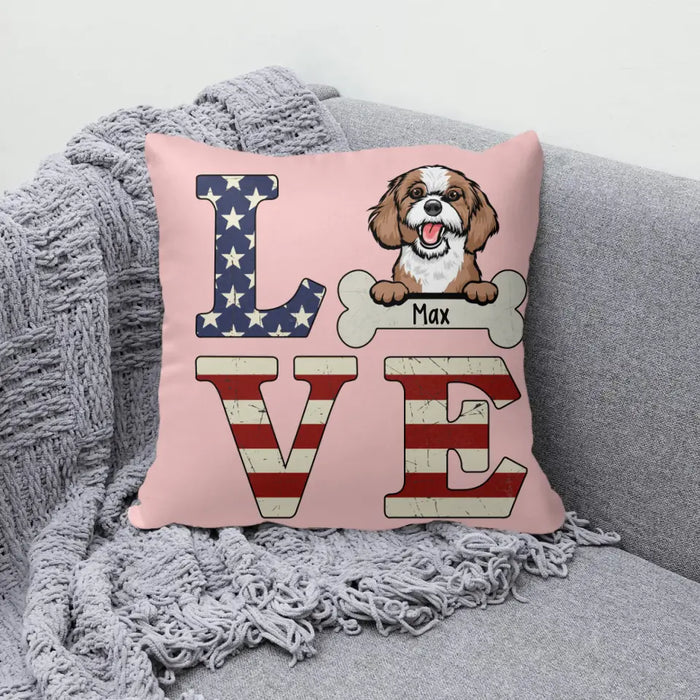Personalized Pillow, Pet Love Dog and Cat Custom Gift For Dog and Cat Lovers