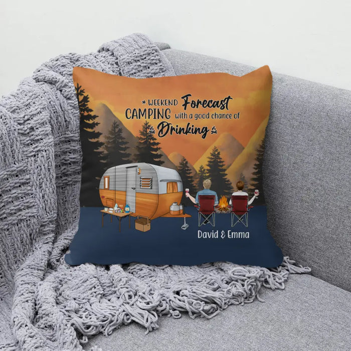 Personalized Pillow, Camping Partners - Family, Gift For Campers