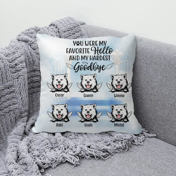 Personalized Pillow, You Were My Favorite Hello And Hardest Goodbye, Gift For Dog Lovers, Cat Lovers