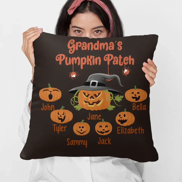 Personalized Pillow, Kids Pumpkin Patch, Halloween Gift, Gift for Grandmother, Grandfather, Family