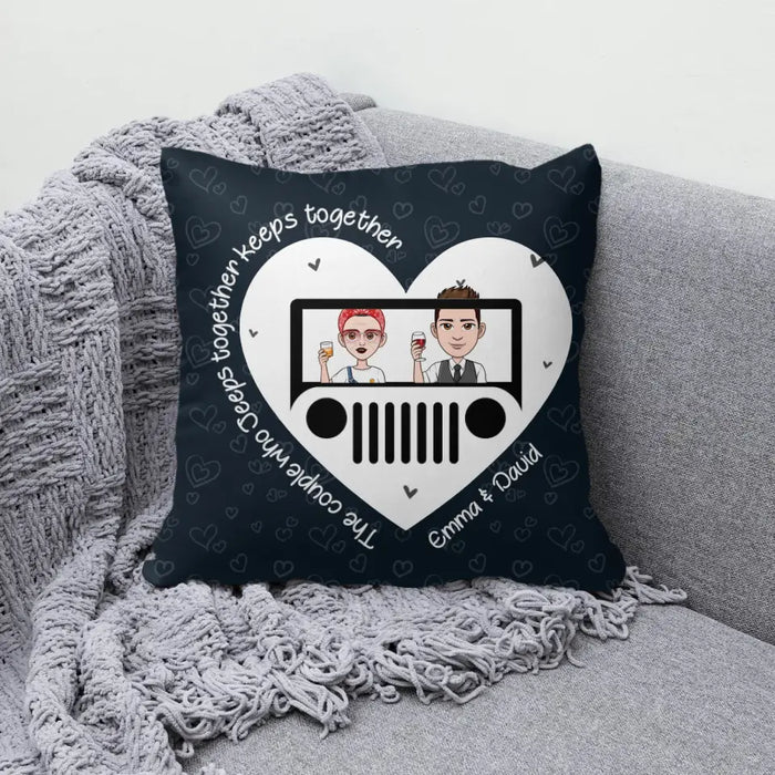 Personalized Pillow, The Couple Who Drive Together Stay Together - Couple, Family Gift, Gift For Car Lovers