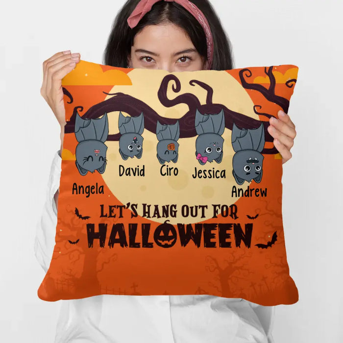 Personalized Pillow, Bat Family, Let's Hang Out For Halloween, Halloween Gift for Family