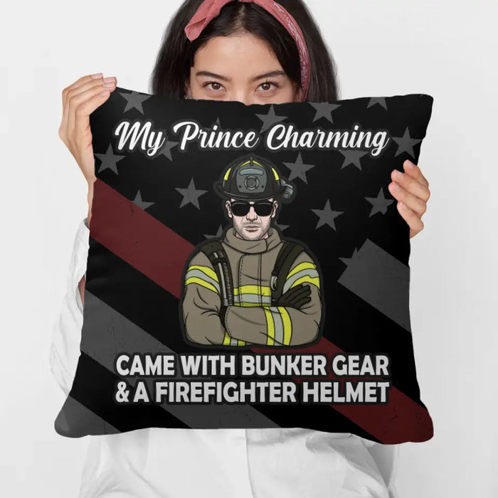 Personalized Pillow, My Prince Charming, Gift For Firefighter Lovers