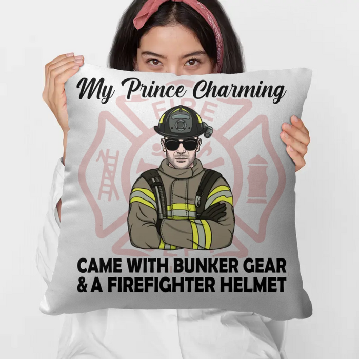 Personalized Pillow, My Firefighter Prince Charming, Gift For Firefighter Lovers