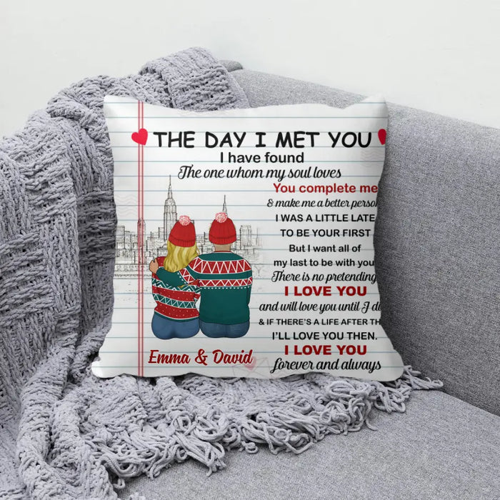 Personalized Pillow, The Day I Met You, Gift For Christmas, Gift For Couple