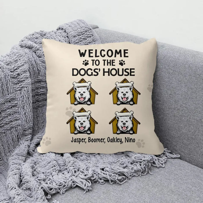Personalized Pillow, Welcome To The Dog's House, Gift For Dog Lovers