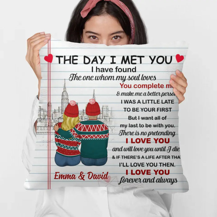 Personalized Pillow, The Day I Met You, Gift For Christmas, Gift For Couple