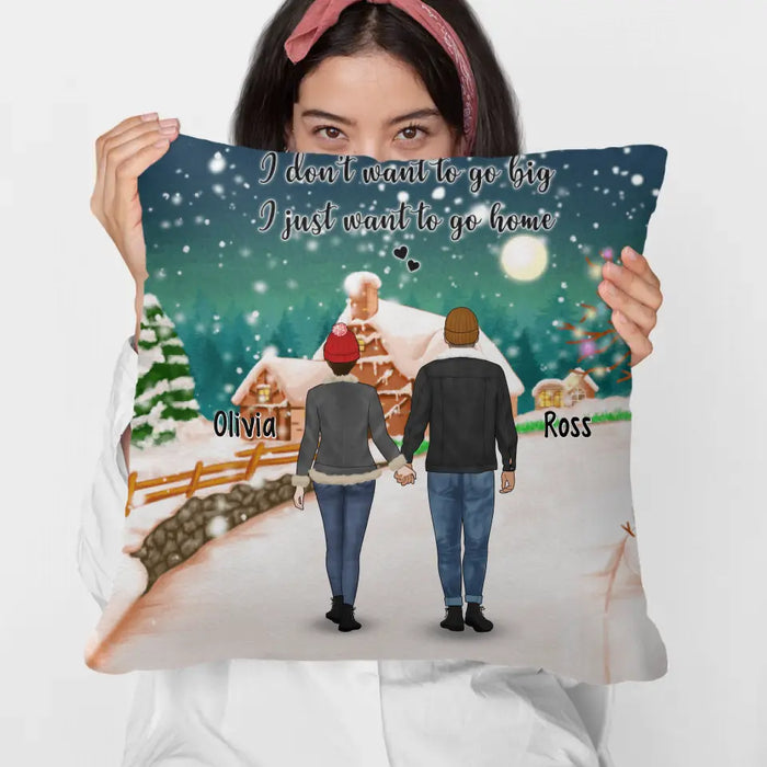 Personalized Pillow, Standing Couple and Family, Christmas Gift For Couples