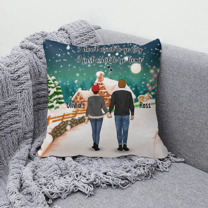 Personalized Pillow, Standing Couple and Family, Christmas Gift For Couples