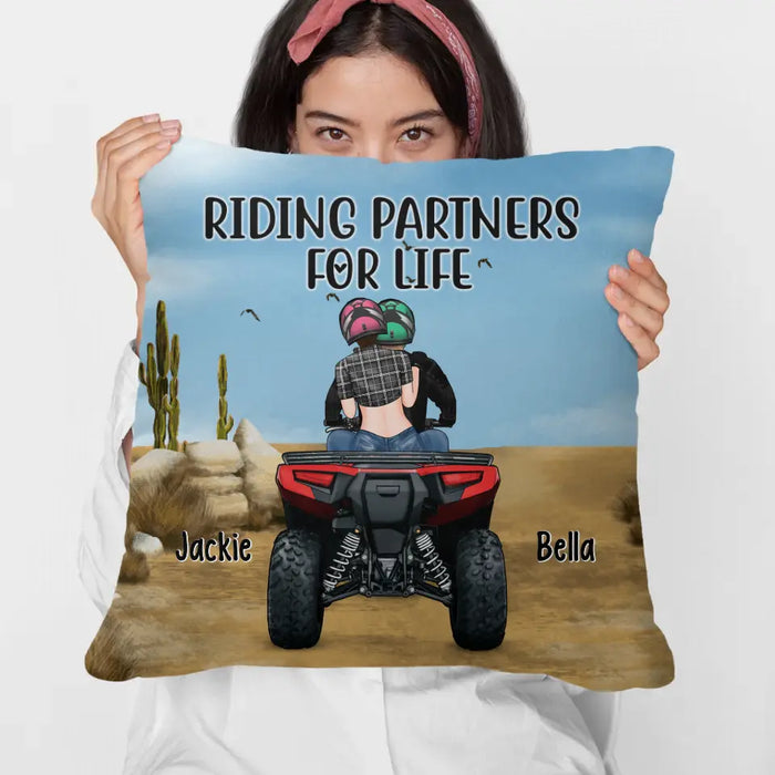 Personalized Pillow, All-Terrain Vehicle Riding Partners, Gift for ATV Quad Bike Couples