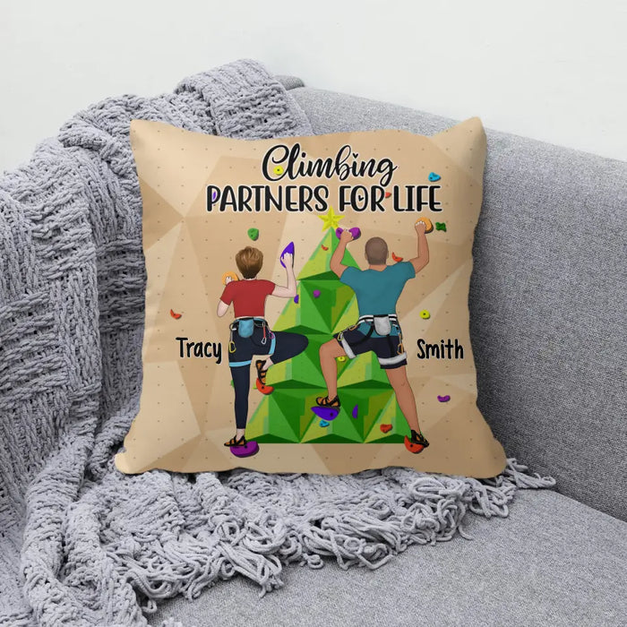 Personalized Pillow, Climbing Partners For Life, Gift for Climbers