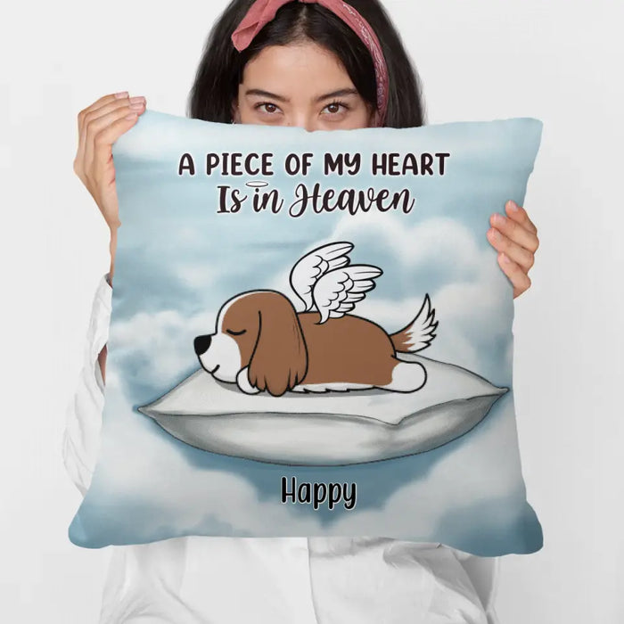 Personalized Pillow, Sleeping Dog In Heaven, Memorial Gift For Dog Loss, Gift For Dog Lover, Family