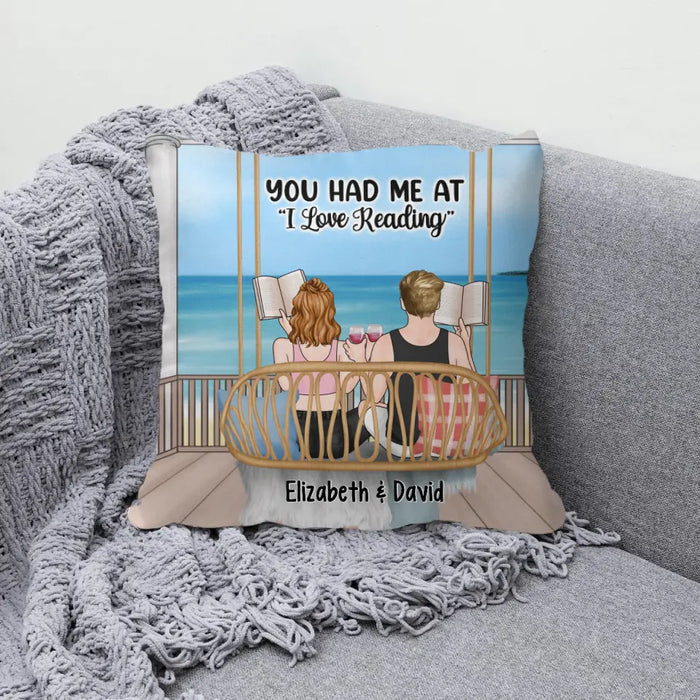 Reading Book On Swing - Personalized Pillow For Couples, For Friends, Book