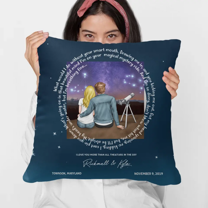 Can't Help Falling In Love With You - Personalized Pillow For Him, For Her, Couples, Astronomy Lovers, Valentine's Day