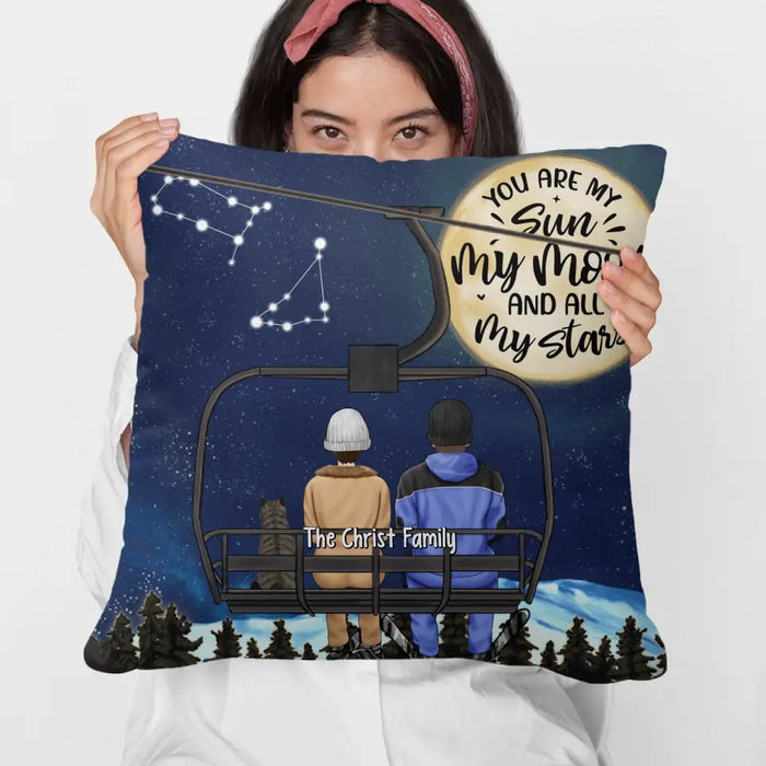 You Are My Moonlight - Personalized Pillow For Couples, The Family, Skiing, Astronomy Lovers